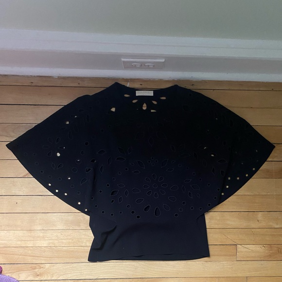 Ulla Johnson Josie Cape top noir - Picture 2 of 3